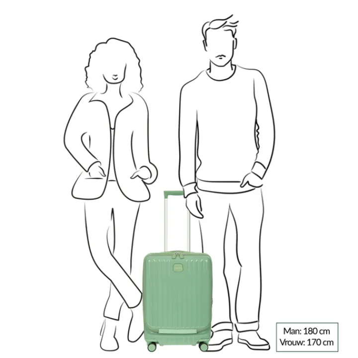 Handbagage Trolleys|Lichtgewicht Koffers>Bric's Positano Cabin Trolley 55 with Pocket sea green