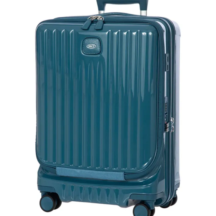 Handbagage Trolleys|Lichtgewicht Koffers>Bric's Positano Cabin Trolley 55 with Pocket sea green