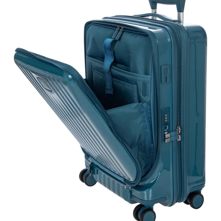 Handbagage Trolleys|Lichtgewicht Koffers>Bric's Positano Cabin Trolley 55 with Pocket sea green