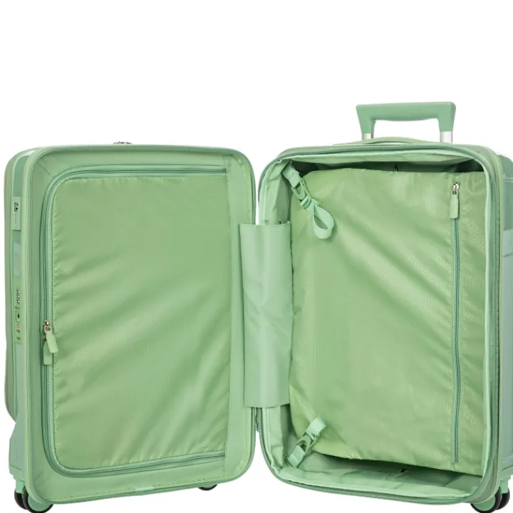Handbagage Trolleys|Lichtgewicht Koffers>Bric's Positano Cabin Trolley 55 with Pocket sage green