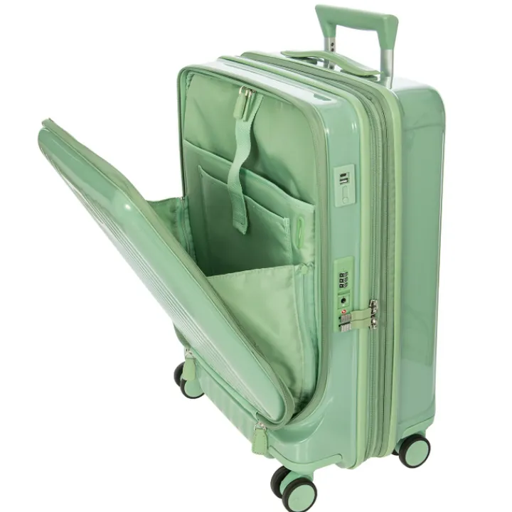 Handbagage Trolleys|Lichtgewicht Koffers>Bric's Positano Cabin Trolley 55 with Pocket sage green