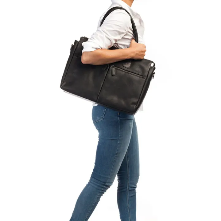 15.6 Inch Laptoptassen|Laptop Schoudertassen>Burkely Antique Avery Laptopbag 15.6" black