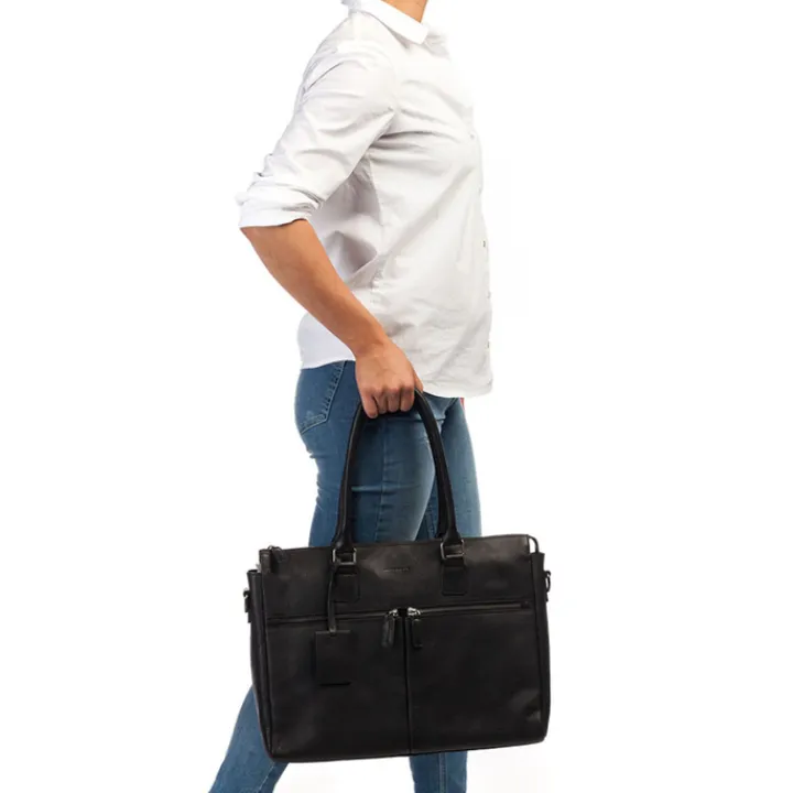 15.6 Inch Laptoptassen|Laptop Schoudertassen>Burkely Antique Avery Laptopbag 15.6" black