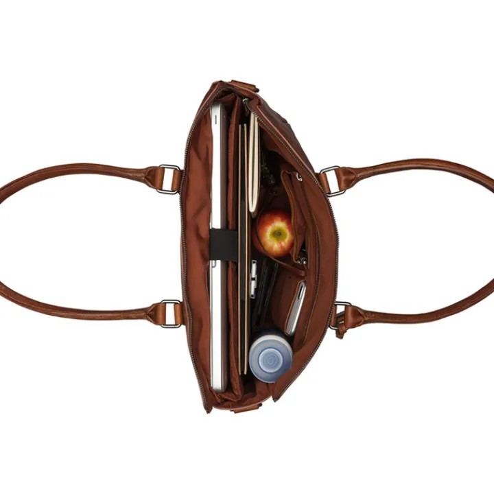 15.6 Inch Laptoptassen|Laptop Schoudertassen>Burkely Antique Avery Laptopbag 15.6" cognac
