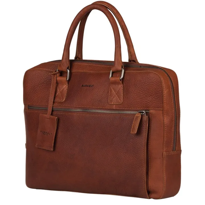 Herentassen|Laptop Schoudertassen>Burkely Antique Avery Laptopbag 13.3'' cognac