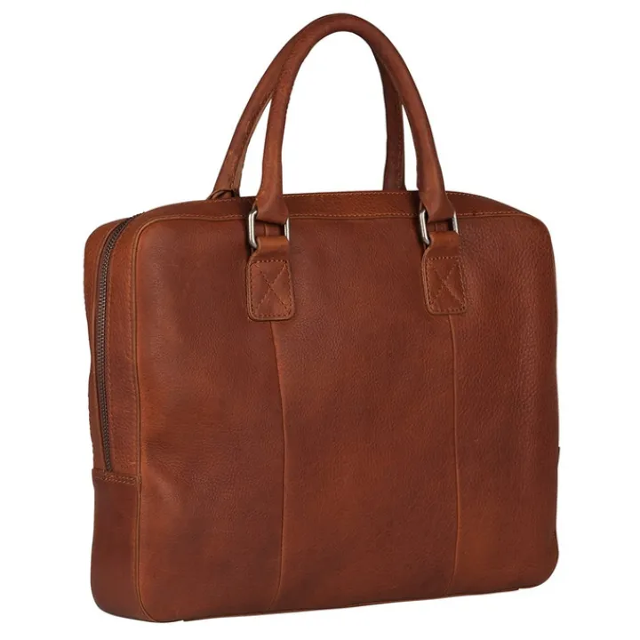 Herentassen|Laptop Schoudertassen>Burkely Antique Avery Laptopbag 13.3'' cognac