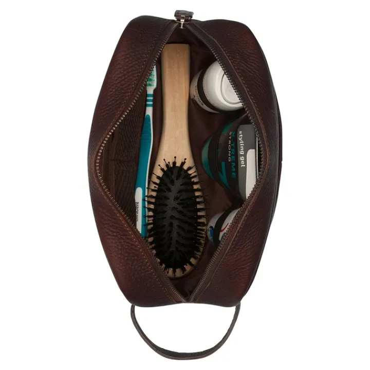 Toilettassen>Burkely Antique Avery Toiletry Bag dark brown