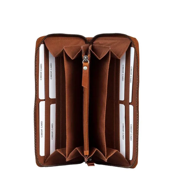 Rfid Portemonnees|Grote Portemonnees>Burkely Antique Avery Wallet L cognac
