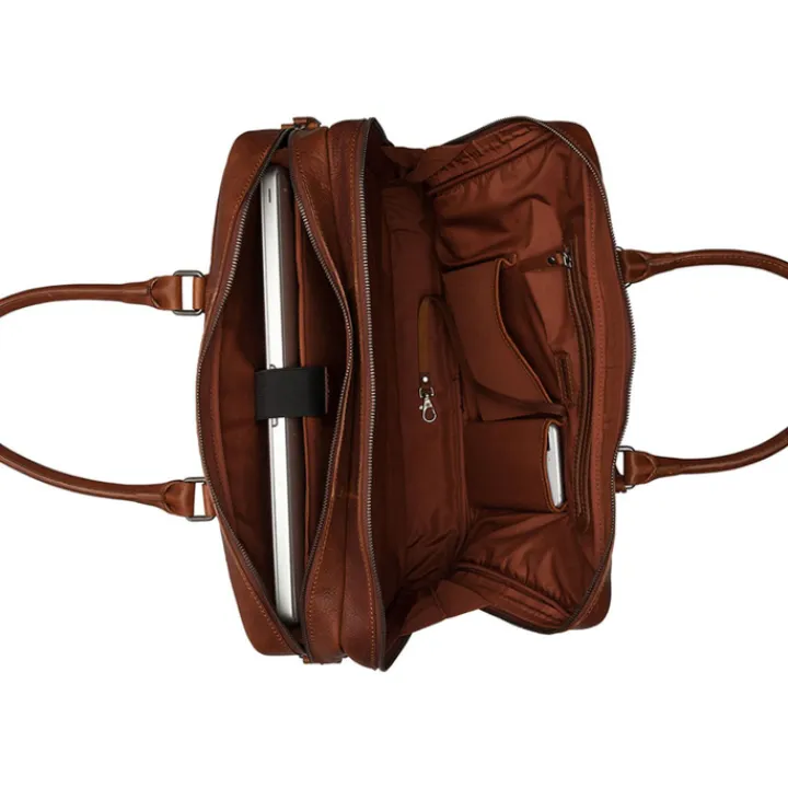 Herentassen|15.6 Inch Laptoptassen>Burkely Antique Avery Worker 15.6" cognac