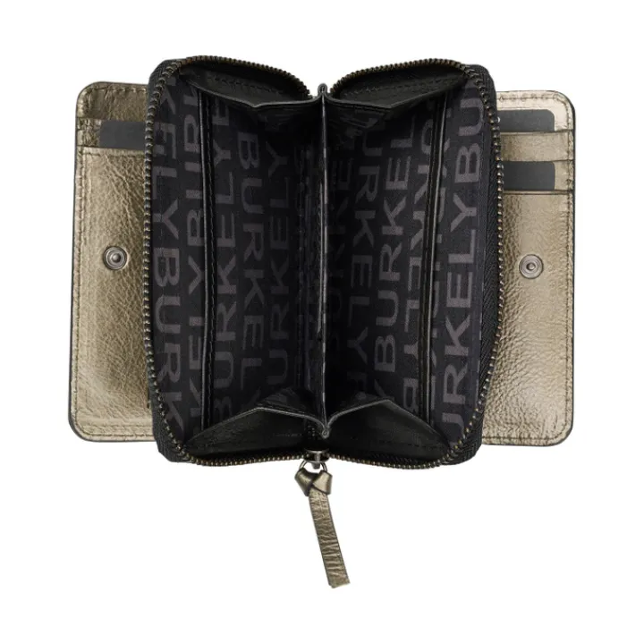 Rfid Portemonnees|Leren Portemonnees>Burkely Creased Crystal Double Flap Wallet gun metal
