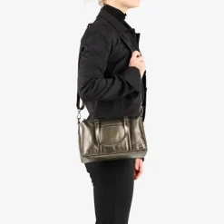 Schoudertassen|Handtassen>Burkely Creased Crystal Handbag gun metal