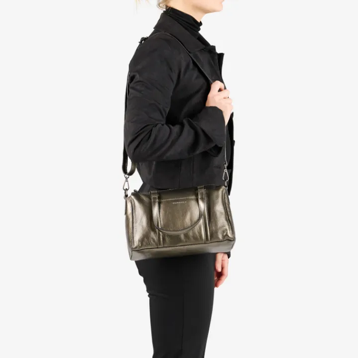 Schoudertassen|Handtassen>Burkely Creased Crystal Handbag gun metal