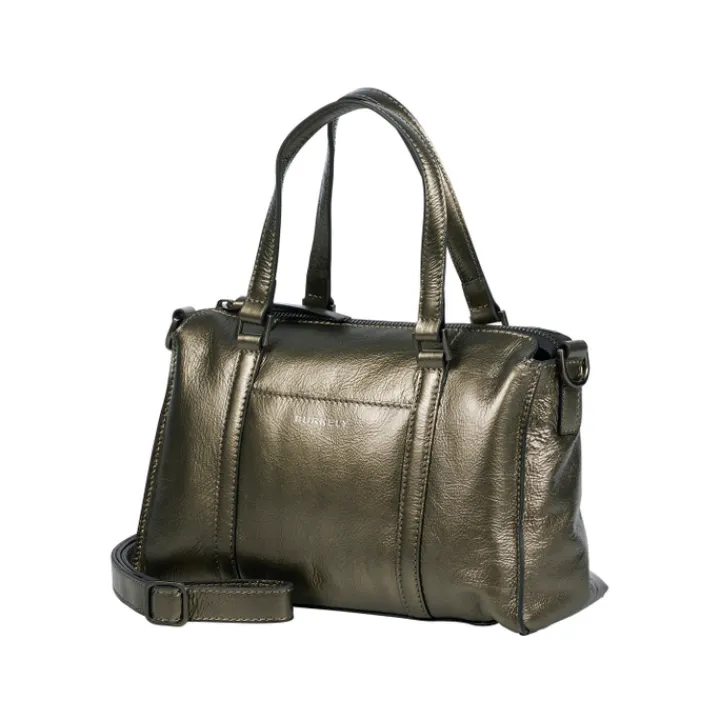 Schoudertassen|Handtassen>Burkely Creased Crystal Handbag gun metal