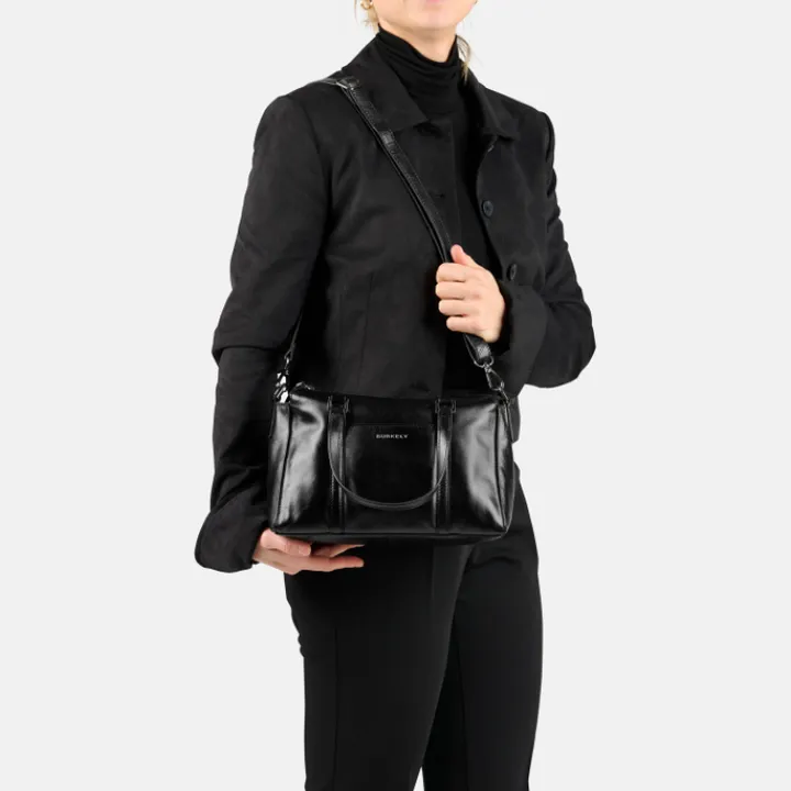Schoudertassen|Handtassen>Burkely Creased Crystal Handbag black