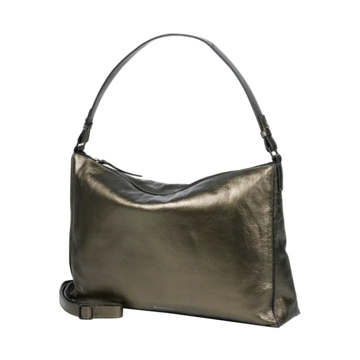 Schoudertassen|Damestassen>Burkely Creased Crystal Wide Hobo gun metal