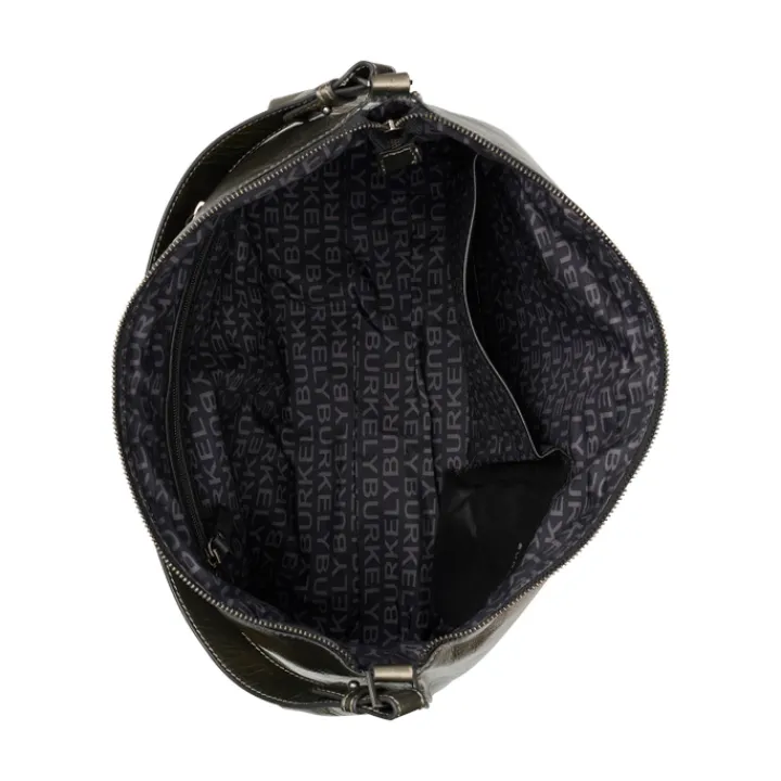 Schoudertassen|Damestassen>Burkely Creased Crystal Wide Hobo gun metal