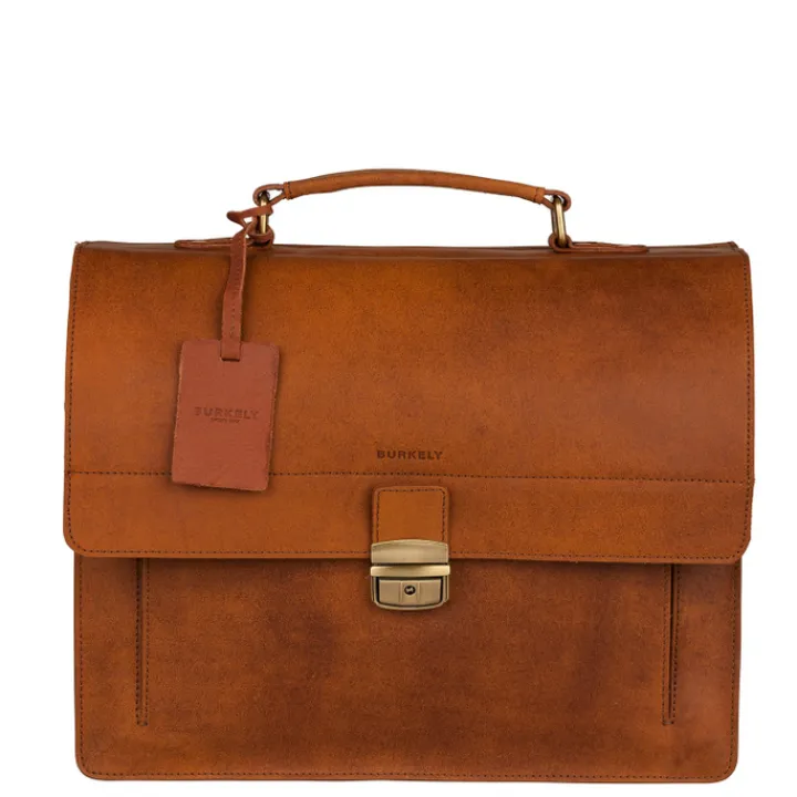 Aktetassen|Herentassen>Burkely Scott Vintage Briefcase 2 Compartment cognac