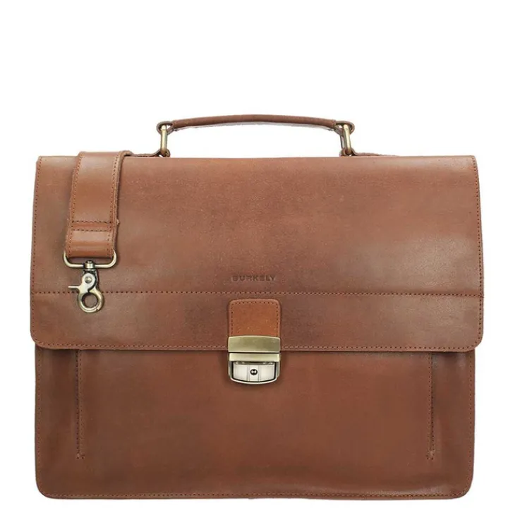 Aktetassen|Herentassen>Burkely Scott Vintage Briefcase 2 Compartment cognac