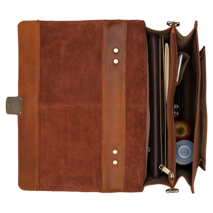 Aktetassen|Herentassen>Burkely Scott Vintage Briefcase 2 Compartment cognac