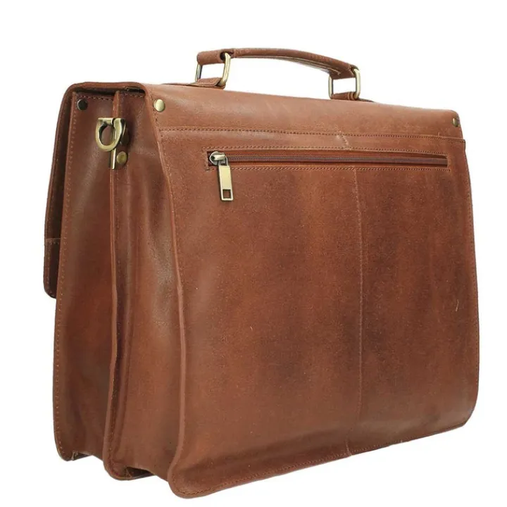 Aktetassen|Herentassen>Burkely Scott Vintage Briefcase 2 Compartment cognac