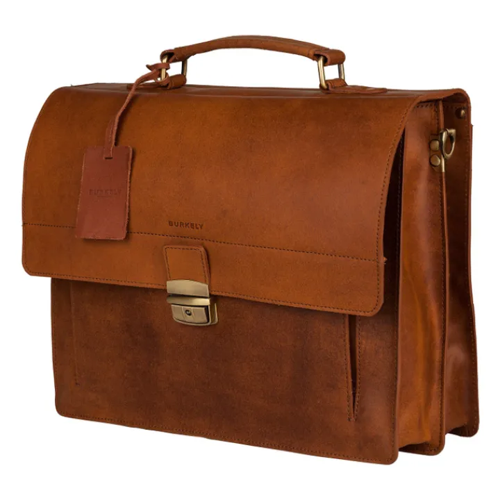 Aktetassen|Herentassen>Burkely Scott Vintage Briefcase 2 Compartment cognac