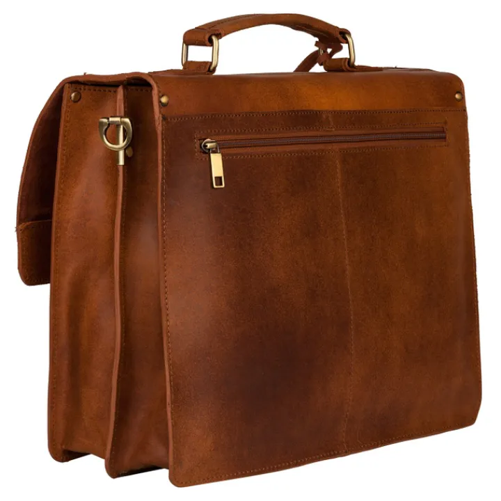Aktetassen|Herentassen>Burkely Scott Vintage Briefcase 2 Compartment cognac
