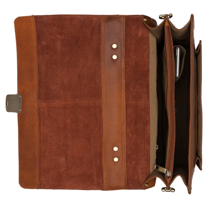 Aktetassen|Herentassen>Burkely Scott Vintage Briefcase 2 Compartment cognac
