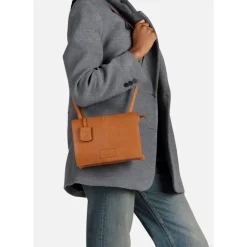 Schoudertassen|Crossbody>Burkely Soft Skylar Double Pocket Flap cozy cognac