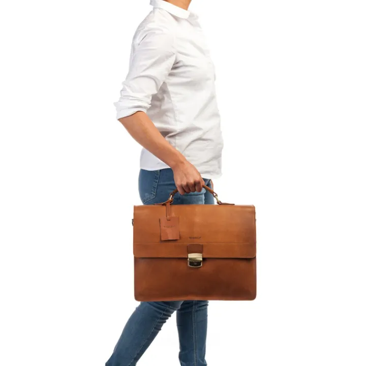 Aktetassen|Herentassen>Burkely Vintage Dean Briefcase cognac