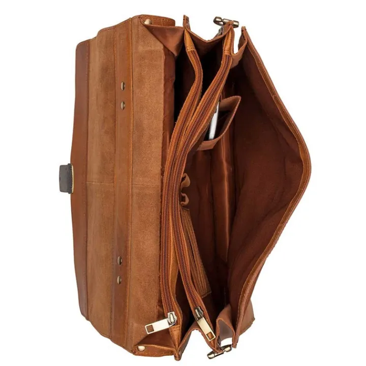 Aktetassen|Herentassen>Burkely Vintage Dean Briefcase cognac