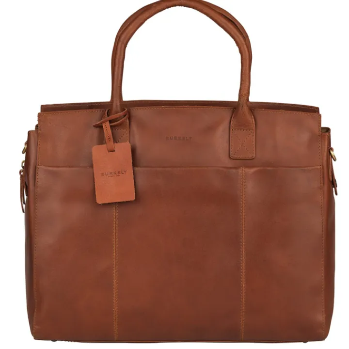 15.6 Inch Laptoptassen|Leren Laptoptassen>Burkely Vintage Doris Laptop Bag 15.6" cognac