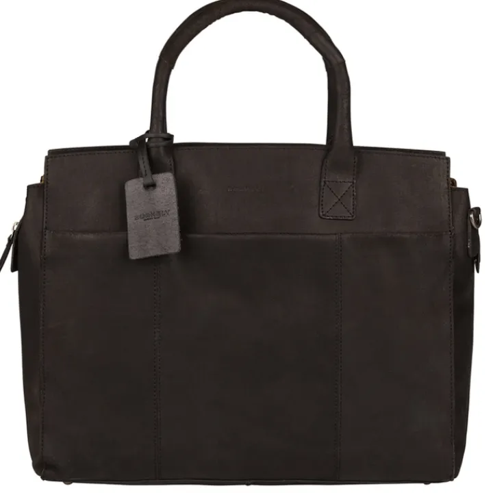 15.6 Inch Laptoptassen|Laptop Schoudertassen>Burkely Vintage Doris Laptop Bag 15.6" black