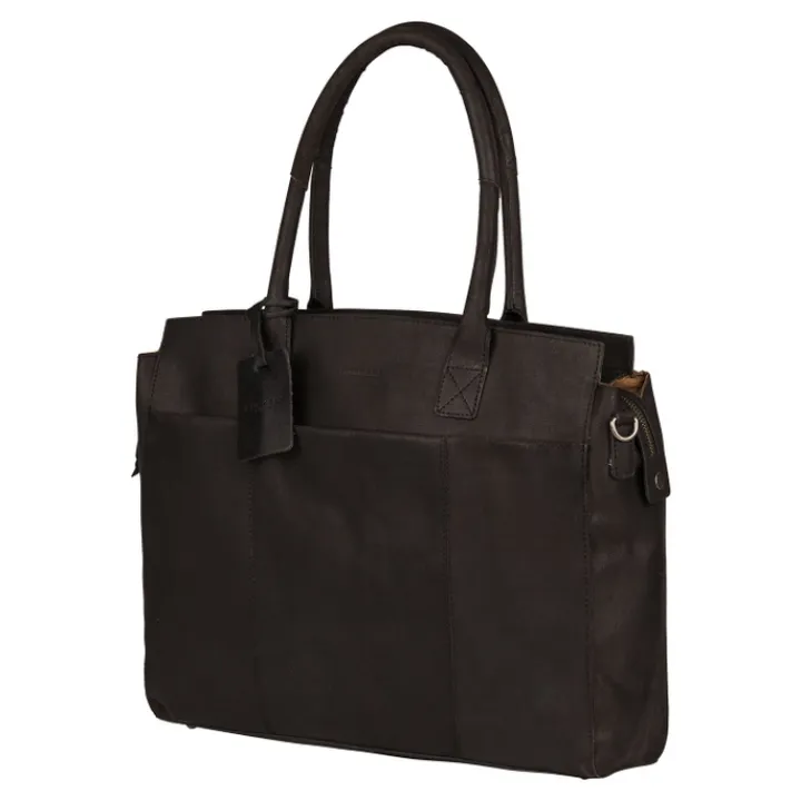 15.6 Inch Laptoptassen|Laptop Schoudertassen>Burkely Vintage Doris Laptop Bag 15.6" black
