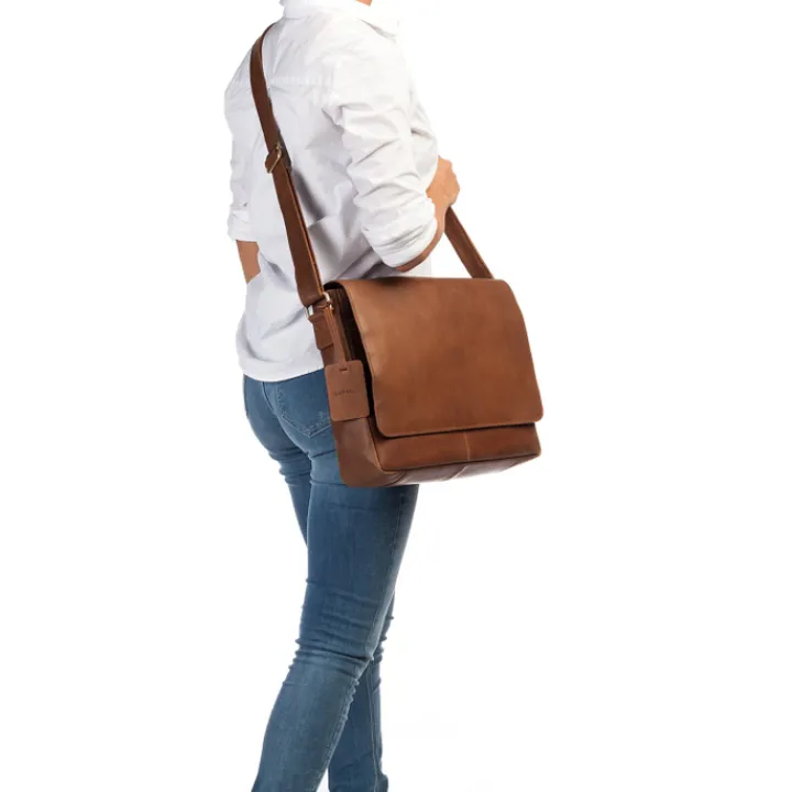 Schoudertassen|Crossbody>Burkely Vintage Juul Messenger Bag cognac