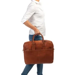 Aktetassen|Herentassen>Burkely Vintage Max Worker 17.3" cognac