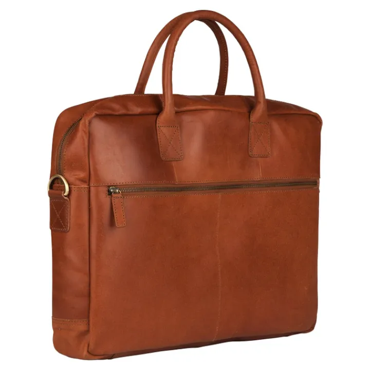 Aktetassen|Herentassen>Burkely Vintage Max Worker 17.3" cognac