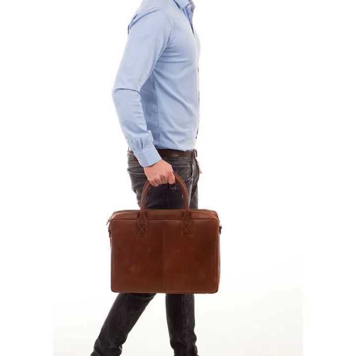 Aktetassen|Herentassen>Burkely Vintage Taylor Worker 15" cognac