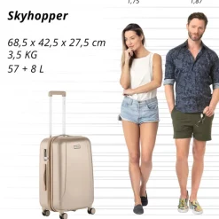 Reistrolleys|Reiskoffers>CarryOn Skyhopper 4 Wiel Trolley 68 Expandable champagne