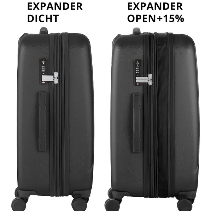 Reistrolleys|Reiskoffers>CarryOn Skyhopper 4 Wiel Trolley 68 Expandable black