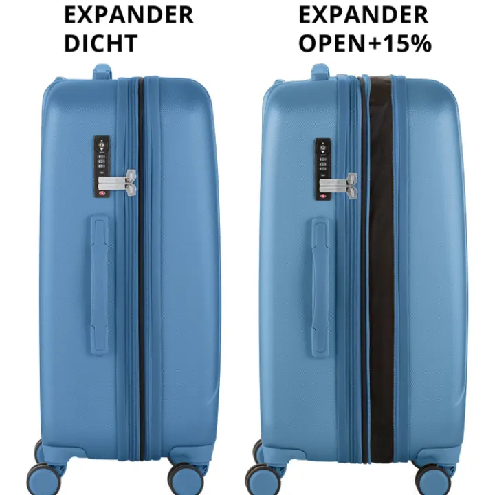 Reistrolleys|Reiskoffers>CarryOn Skyhopper 4 Wiel Trolley 68 Expandable cool blue