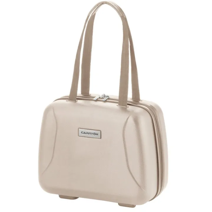 Reiskoffers|Koffersets>CarryOn Skyhopper 4 Wiel Trolley 55 + Beautycase Set champagne