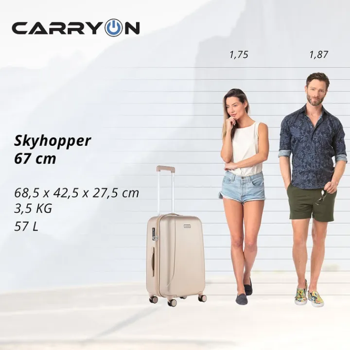 Koffersets|Reiskoffers>CarryOn Skyhopper 4-Delige Kofferset Beautycase/S/M/L champagne