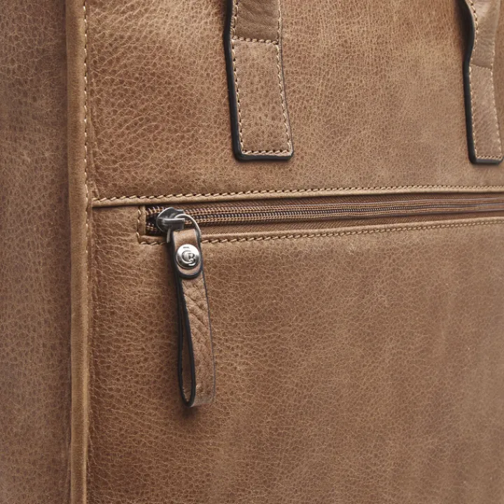 15.6 Inch Laptoptassen|Laptop Schoudertassen>Castelijn & Beerens Carisma Laptop Shopper RFID 15.6'' + Tablet cognac