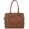 15.6 Inch Laptoptassen|Laptop Schoudertassen>Castelijn & Beerens Carisma Dames laptoptas 15.6" cognac