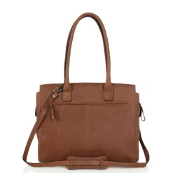 15.6 Inch Laptoptassen|Laptop Schoudertassen>Castelijn & Beerens Carisma Dames laptoptas 15.6" cognac
