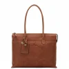 15.6 Inch Laptoptassen|Laptop Schoudertassen>Castelijn & Beerens Carisma Laptop Schoudertas 15.6" + tablet cognac