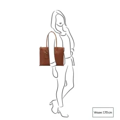 15.6 Inch Laptoptassen|Laptop Schoudertassen>Castelijn & Beerens Carisma Laptop Schoudertas 15.6" + tablet cognac