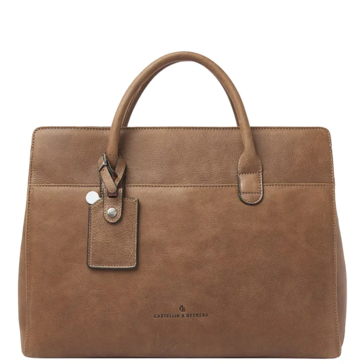 15.6 Inch Laptoptassen|Laptop Schoudertassen>Castelijn & Beerens Carisma Laptopbag 15.6" cognac