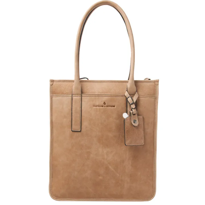 15.6 Inch Laptoptassen|Laptop Schoudertassen>Castelijn & Beerens Carisma Laptop Shopper 15.6" RFID beige