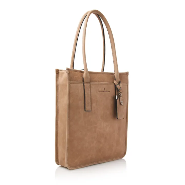 15.6 Inch Laptoptassen|Laptop Schoudertassen>Castelijn & Beerens Carisma Laptop Shopper 15.6" RFID beige